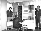 Tecnici alla centrale telefonica. Anni '60