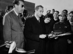 Il presidente del Consiglio Aldo Moro in visita. Anni '60